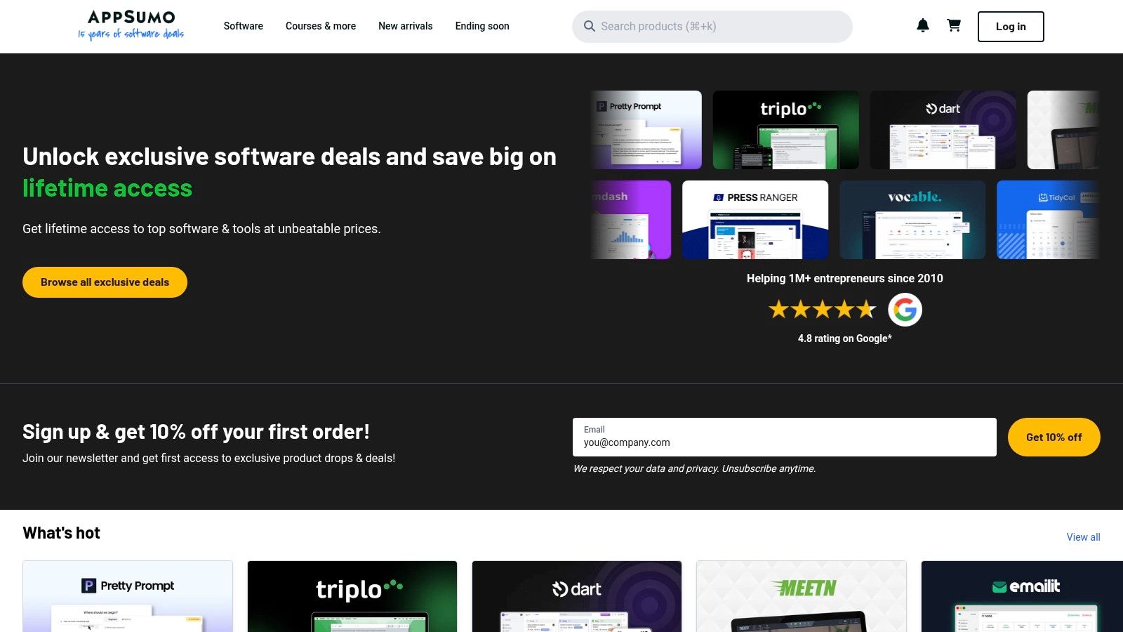 AppSumo (deals marketplace for productivity software)